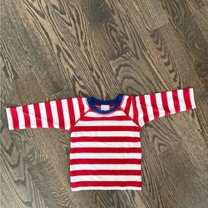 Hanna Andersson Red and White Striped Long Sleeve rash guard